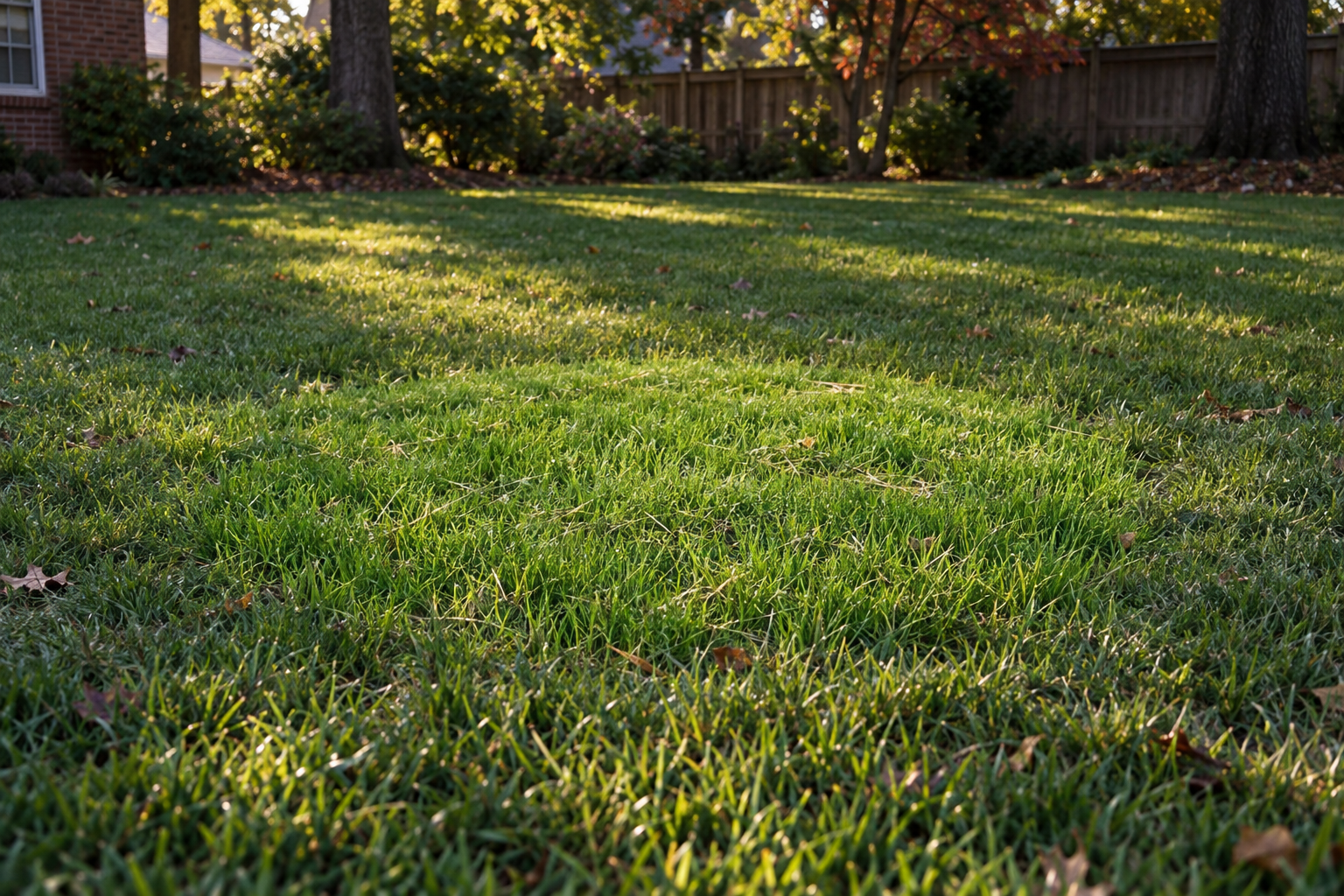 new grass growing over a filled spot in a Lewisville yard