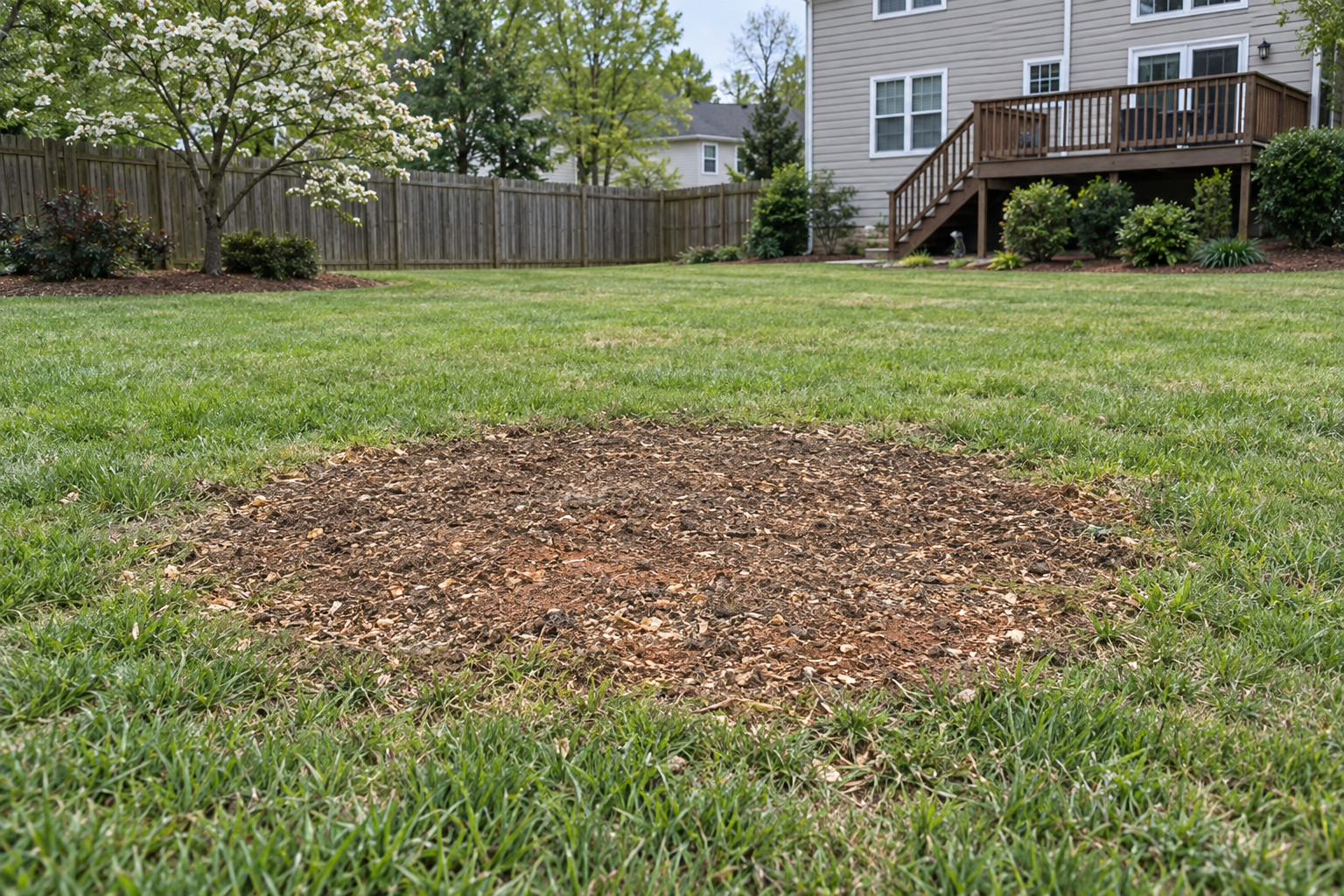 tree stump ground level with turf in Clemmons