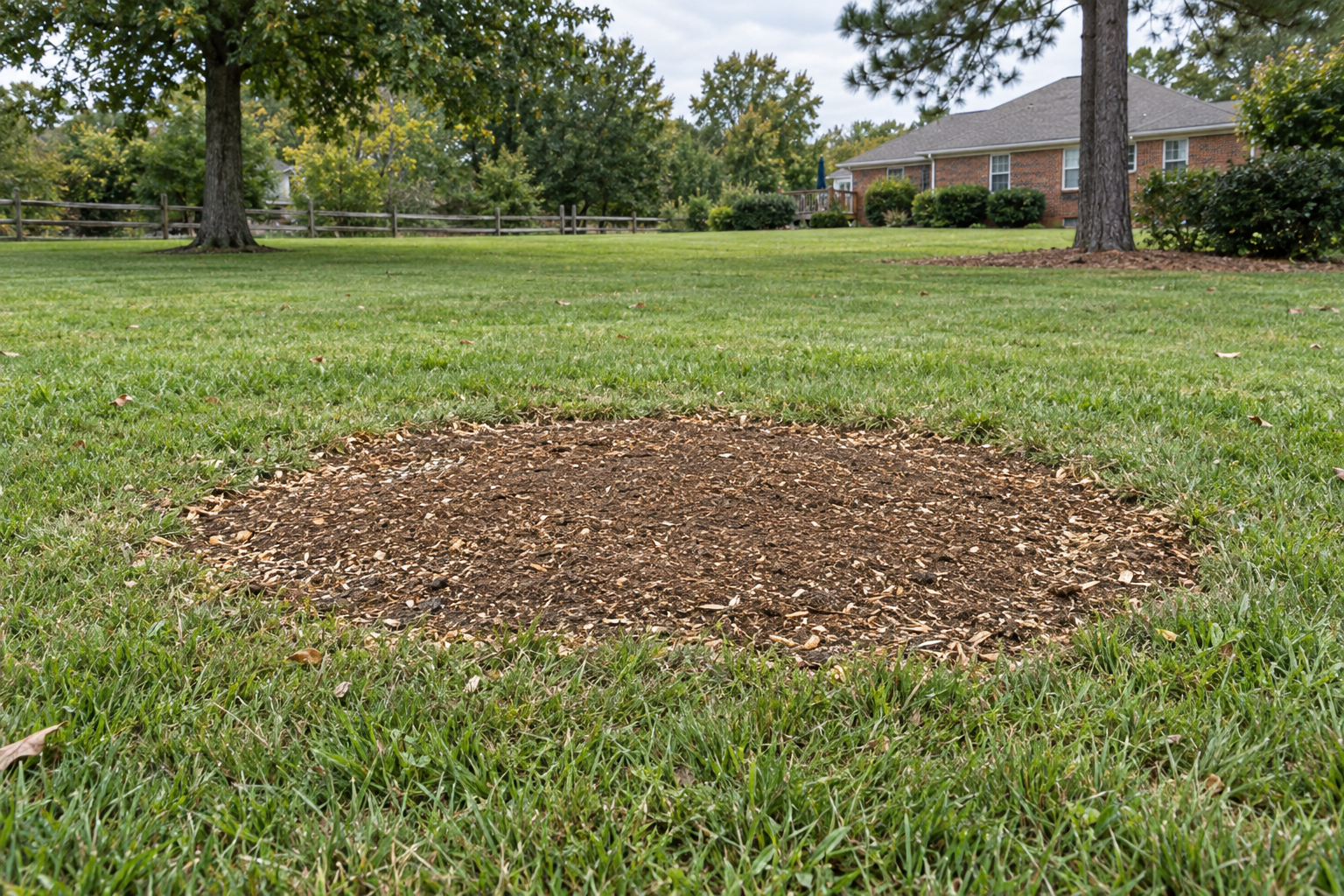 tree stump ground level with turf in Walkertown