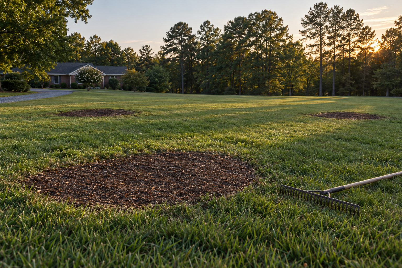 wide level lawn in Walkertown after grinding