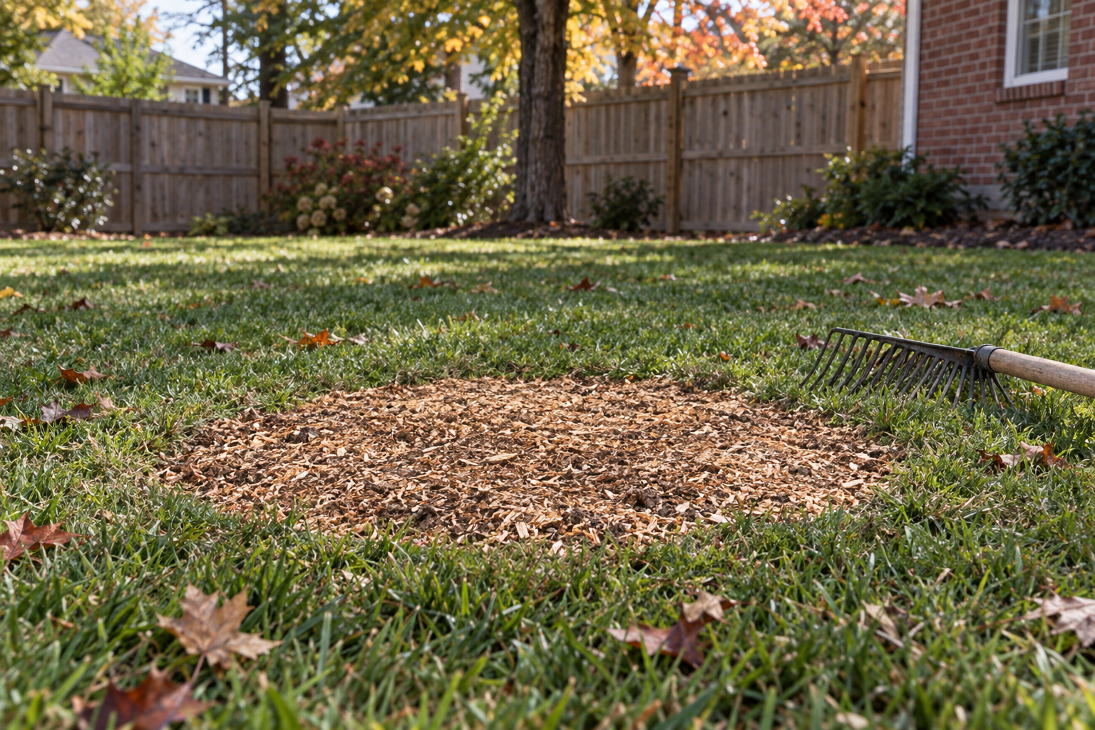 tree stump ground level with turf in Winston-Salem