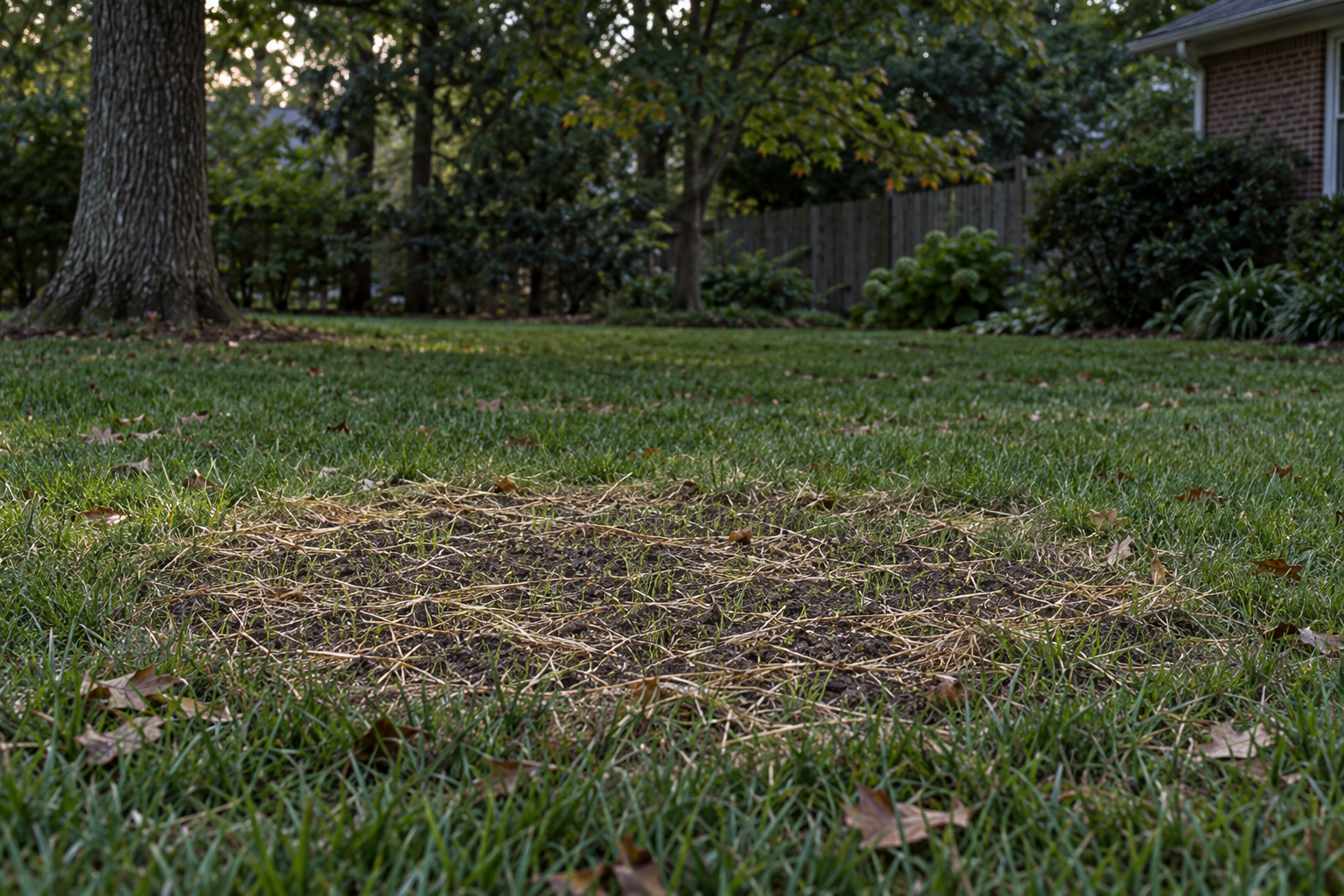 level Lewisville lawn after a stump and its lateral roots were taken below grade