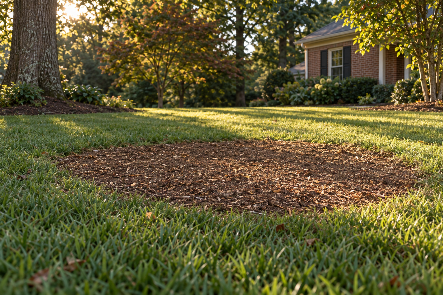 level Lewisville lawn raked flat after grinding